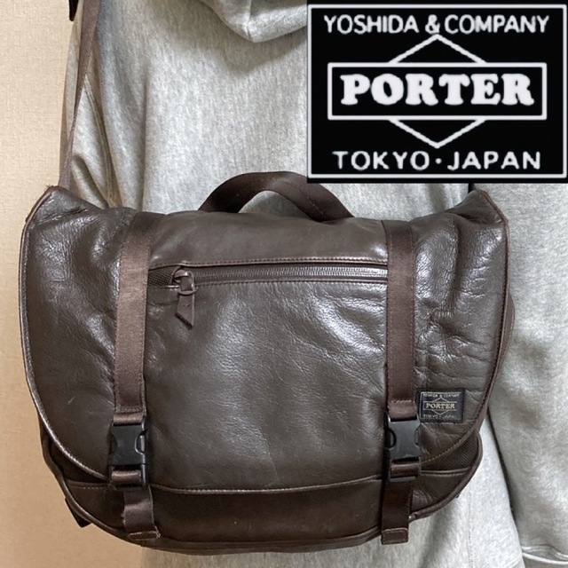 希少！PORTERポーター吉田カバン　ズーム　レザーショルダーバッグ定価4.4万 | フリマアプリ ラクマ