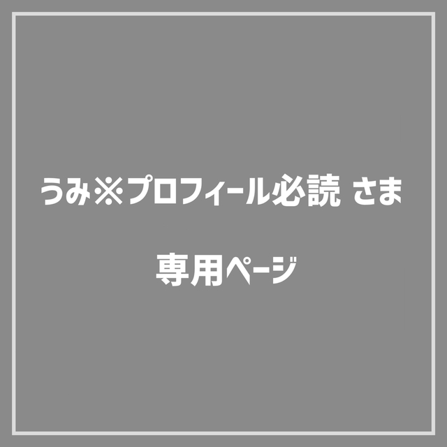 うみ※プロフィール必読 さま専用