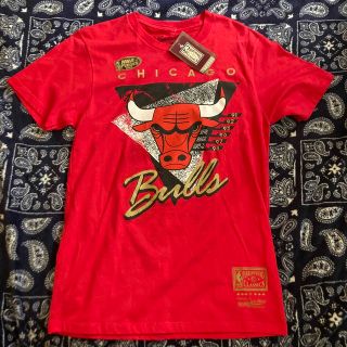 ミッチェルアンドネス(Mitchell & Ness)の新品レア BULLS ブルズ ミッチェルアンドネスTシャツ NBAユニフォームS(Tシャツ/カットソー(半袖/袖なし))