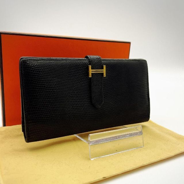 最愛 Hermes - 箱付き✨エルメス✨HERMES✨ベアン✨リザード✨長財布