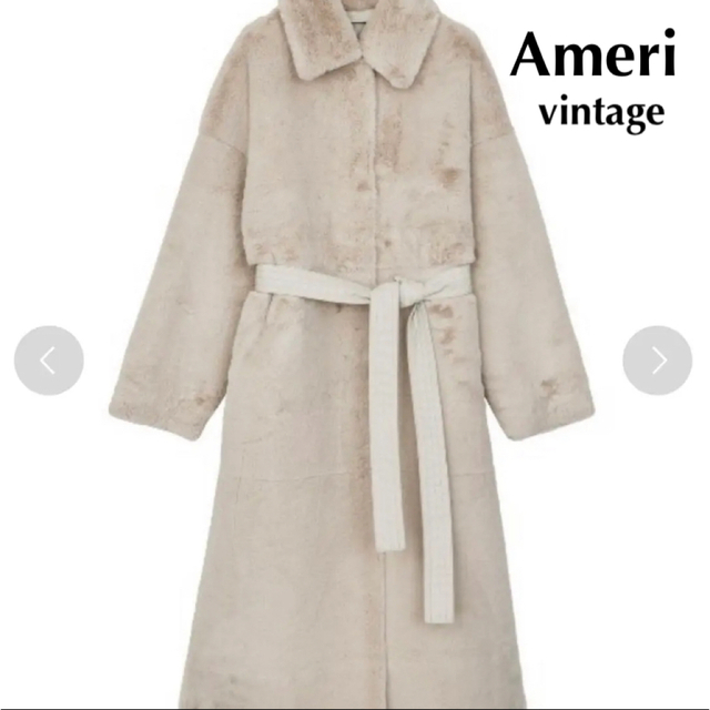 Ameri VINTAGE(アメリヴィンテージ)の新品未使用 タグ付きAmeri vintage フェイクボアコート レディースのジャケット/アウター(ロングコート)の商品写真