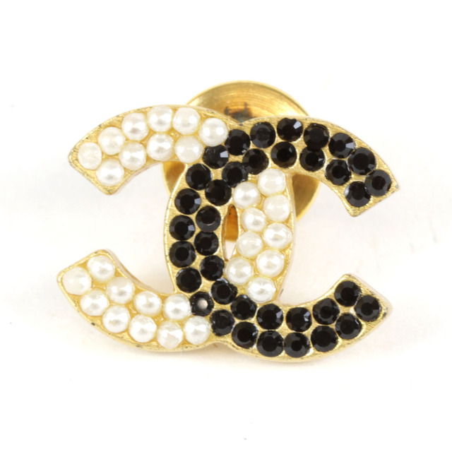 USED』 CHANEL シャネル COCOマークピン ブローチ メタル ブラック