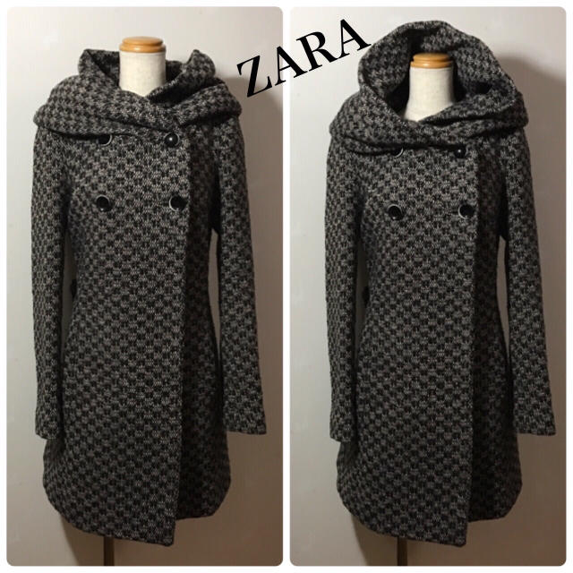 ZARA(ザラ)のZARA フード付き ツィードコート レディースのジャケット/アウター(その他)の商品写真