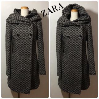 ザラ(ZARA)のZARA フード付き ツィードコート(その他)