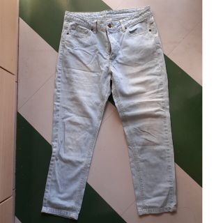 フェリシモ(FELISSIMO)のデニム　水色　ほぼ未使用　NUSY JEANS 女性 Mサイズ(デニム/ジーンズ)