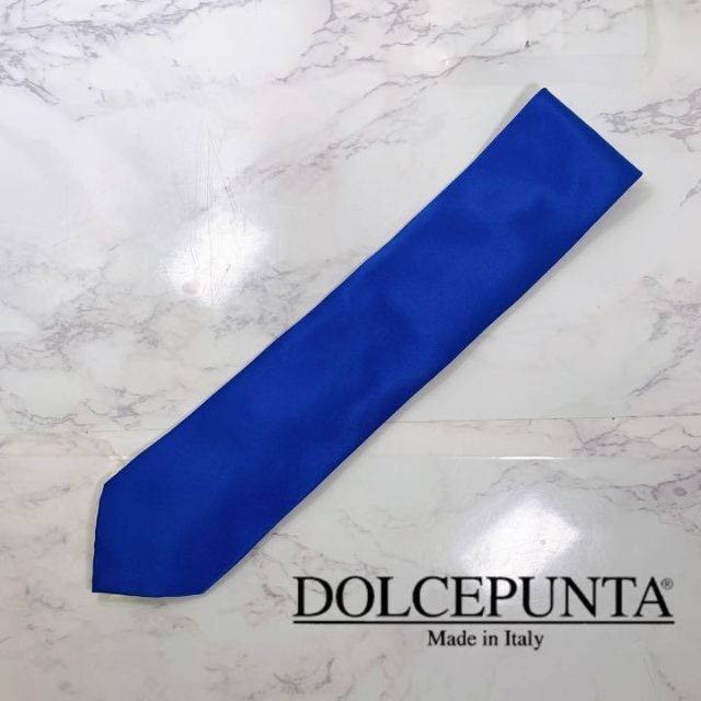 1回着用　定価2.7万　ドルチェプンタ　ネクタイ　シルク　イタリア製　ブルー