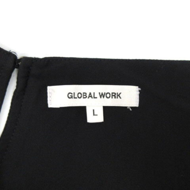 GLOBAL WORK(グローバルワーク)のグローバルワーク オールインワン キャミ ワイドパンツ ウエストゴム 黒 L レディースのパンツ(サロペット/オーバーオール)の商品写真