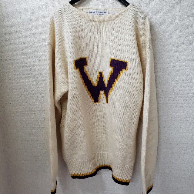 90s Callegiate Traditions "W" wool knit 1