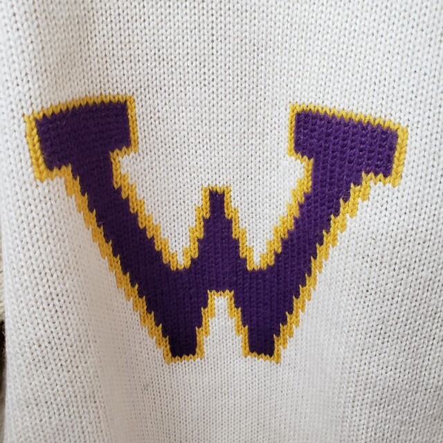 90s Callegiate Traditions "W" wool knit 2