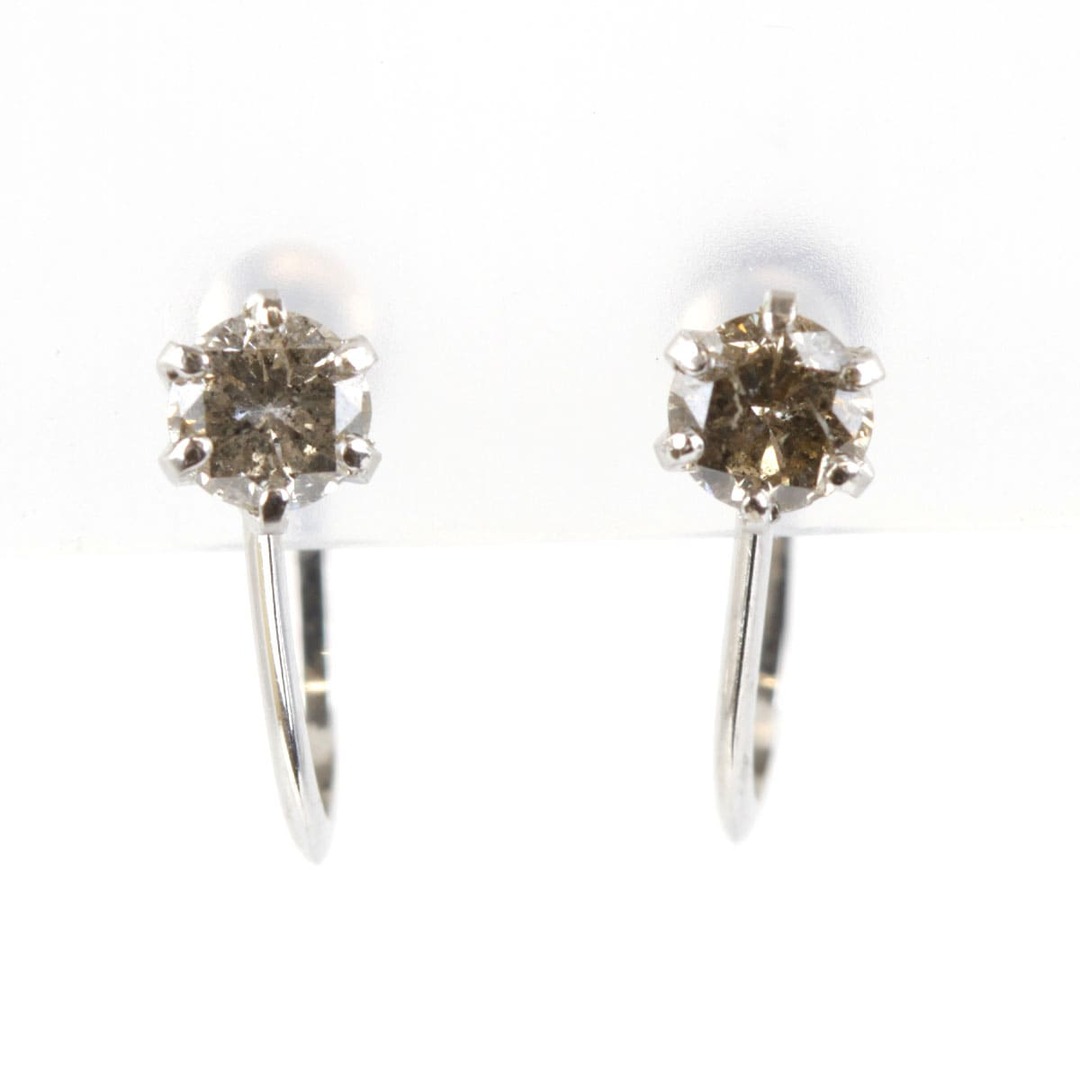 良品『USED』 K18WG/ダイヤモンド イヤリング ダイヤモンド 0.2ct 1.0g