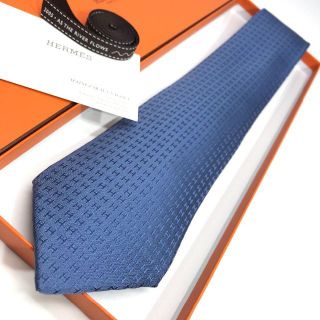 エルメス(Hermes)の未使用✨箱付 エルメス エルメス ファソネ H織りタイ 8CM ブルー・アズール(ネクタイ)