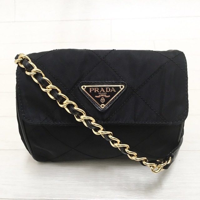 ☆美品・ギャランティ付☆PRADA TESSUTO IMPUNTUチェーンバッグ 2