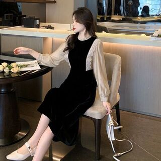 限定価格　レディース　ワンピ　ジャケット　韓国　ファッション　黒　M 　デート