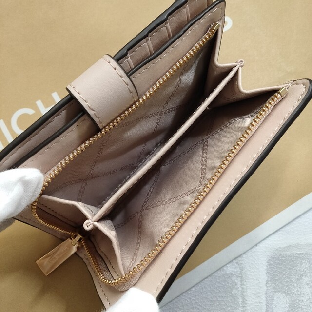 国内正規品★マイケルコース ミディアム MKロゴ ウォレット ブラウン ピンク