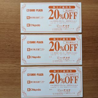 チヨダ(Chiyoda)のチヨダ　20%off  株主優待券　３枚(ショッピング)