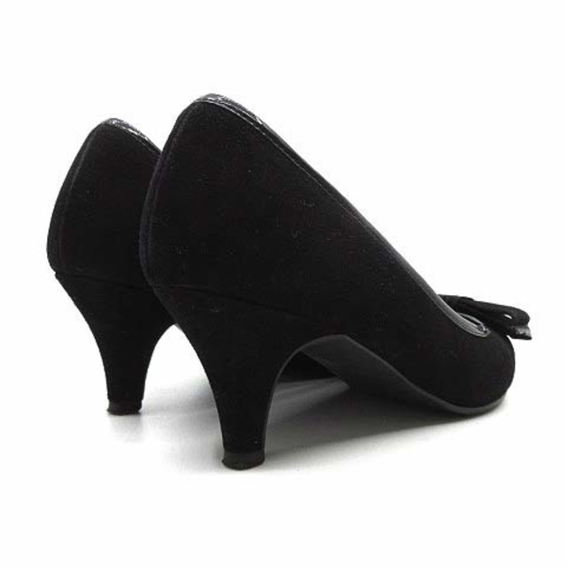 DIANA(ダイアナ)のダイアナ DIANA シルキー エナメル リボン パンプス ブラック 黒 レディースの靴/シューズ(ハイヒール/パンプス)の商品写真