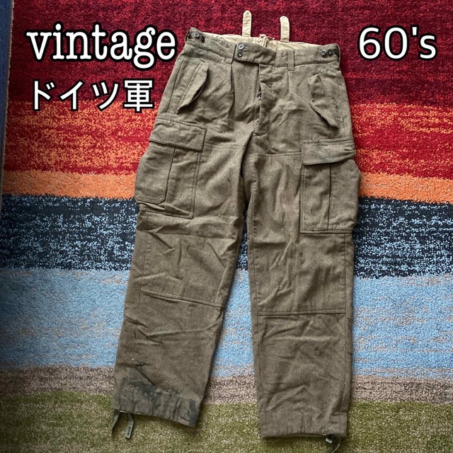 【50's】 旧ドイツ軍 圧縮ウールパンツ ミリタリー 実物 カーゴパンツ