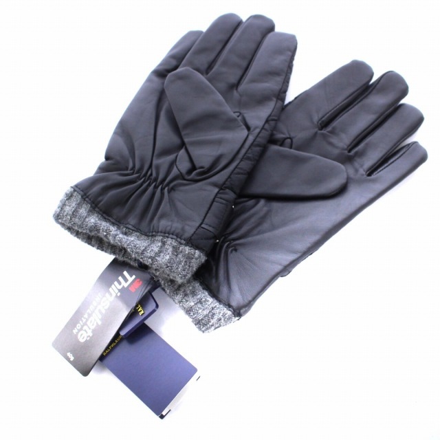 POLO RALPH LAUREN(ポロラルフローレン)のポロ ラルフローレン 手袋 グローブ ベルト レザー ウール M 黒 メンズのファッション小物(手袋)の商品写真