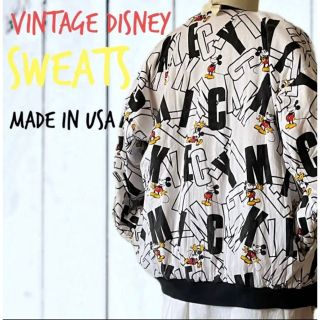 ディズニー(Disney)のレア！90s ビンテージ　アメリカ製　ディズニー ミッキー　青パン スウェット(スウェット)