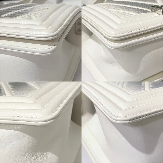CHANEL - 美品☆ シャネル ボーイシャネル シェブロン 白 CHANEL - 美品☆ シャネル ボーイシャネル シェブロン 白