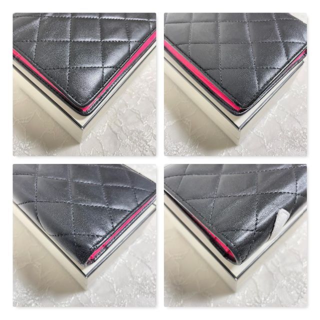 CHANEL(シャネル)のCHANEL シャネル カンボン ラムスキン 長財布 黒 白 レディースのファッション小物(財布)の商品写真