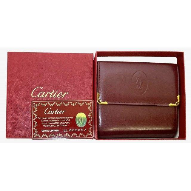 Cartier   良好 カルティエ 財布 三つ折り マスト ボルドー ２C