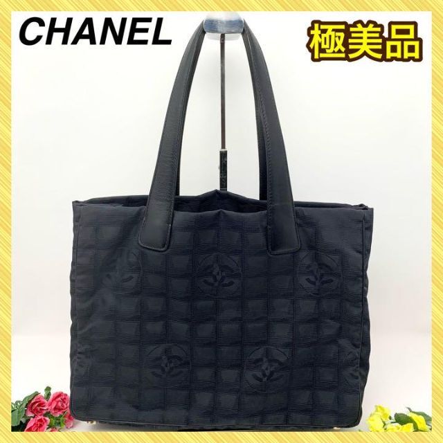 美品✨ CHANEL シャネル ニュートラベルラインMM トートバッグ ブラック-