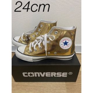 コンバース(CONVERSE)の【未使用品】【converse】【箱付き】ゴールド24㎝(スニーカー)