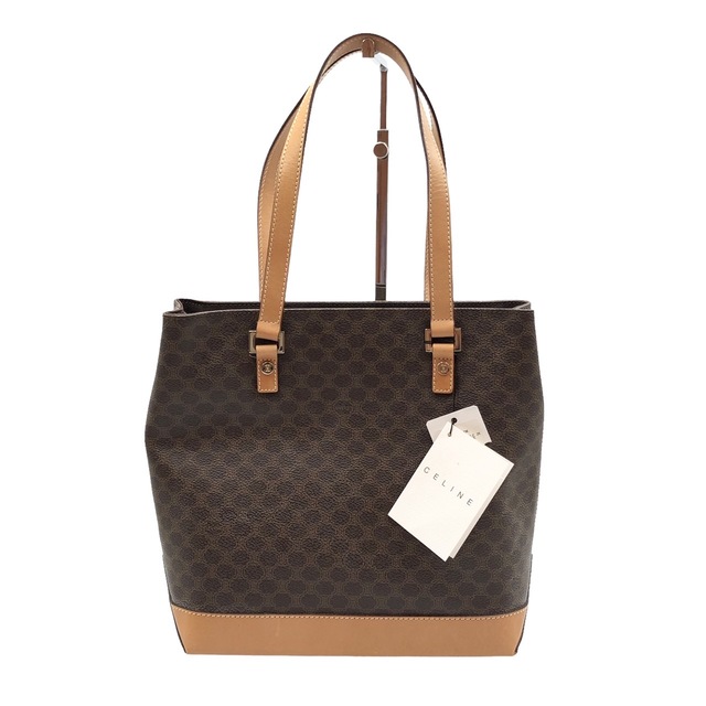 代引き不可】 CELINE セリーヌ マカダム柄 ハンドバッグ PVC×レザー