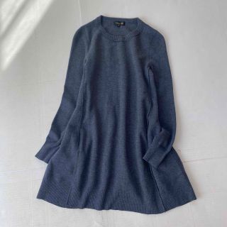 ドゥロワー(Drawer)の美品✨ドゥロワー ニットワンピース 冬服 ウール チュニック 日本製 リブ(ひざ丈ワンピース)