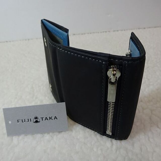 【新品/本物】FUJITAKA (フジタカ)最高級三つ折財布/紺