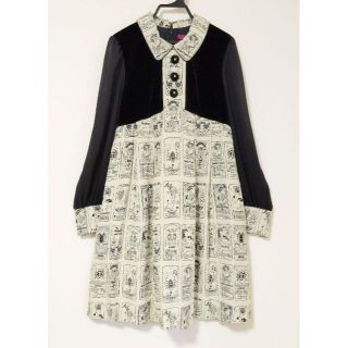 ドーリーガールバイアナスイ(DOLLY GIRL BY ANNA SUI)の美品★ANNA SUI アナスイ★ホロスコープジャガードワンピース/１０周年復刻(ひざ丈ワンピース)