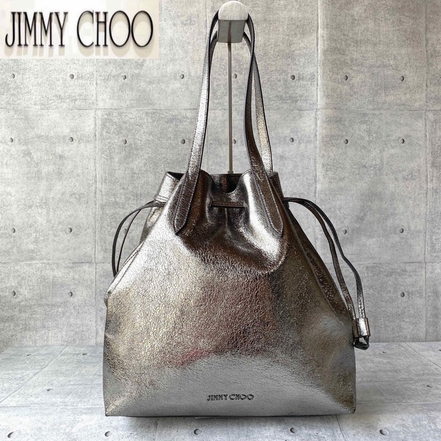 JIMMY CHOO(ジミーチュウ)の【美品】JIMMY CHOO BARRA 定価12万 2wayトート ガンメタル レディースのバッグ(トートバッグ)の商品写真