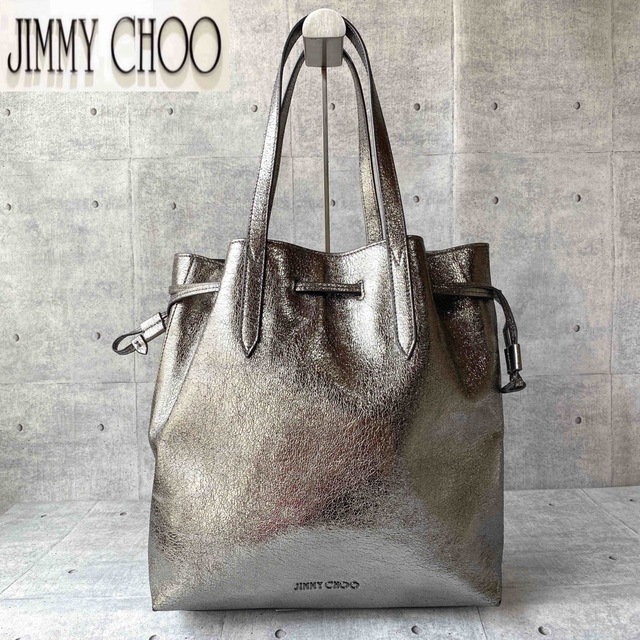 【美品】JIMMY CHOO BARRA 定価12万 2wayトート ガンメタル