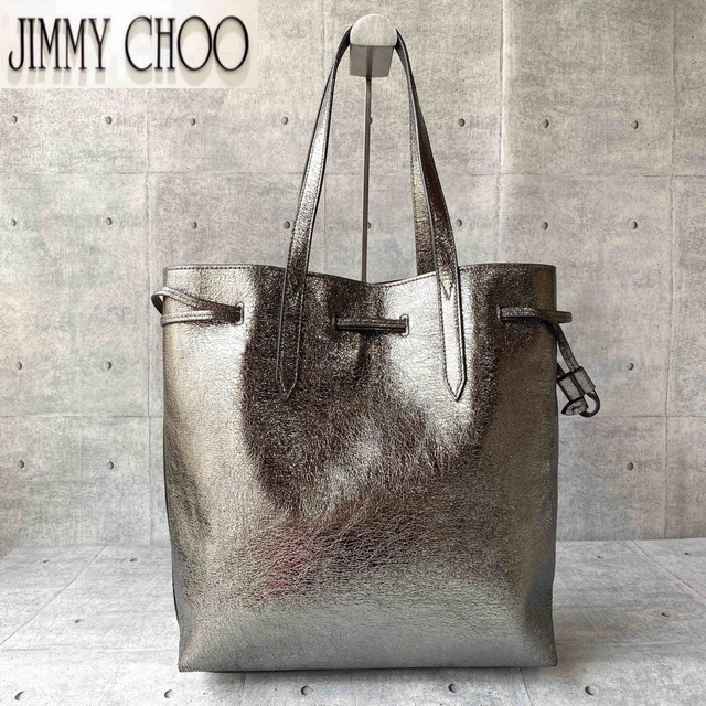 JIMMY CHOO(ジミーチュウ)の【美品】JIMMY CHOO BARRA 定価12万 2wayトート ガンメタル レディースのバッグ(トートバッグ)の商品写真