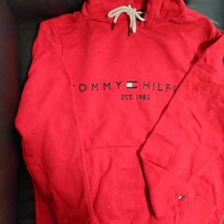 トミーヒルフィガー(TOMMY HILFIGER)のTOMMY HILFIGER　ロゴフリース　フーディー　パーカー　S　レッド(パーカー)