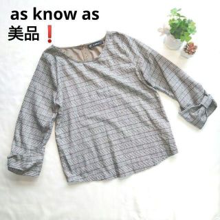 アズノウアズ(AS KNOW AS)の美品❗️アズノウアズ　as know as ブラウス　チェック柄　リボン(シャツ/ブラウス(長袖/七分))