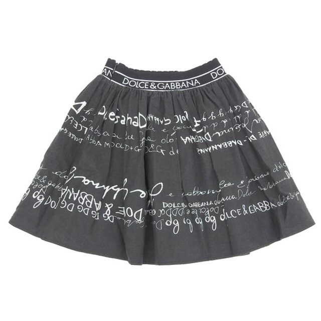 【中古】DOLCE & GABBANA ドルチェ&ガッバーナ コットン ロゴ キッズ スカート 3 ホワイト/ブラック gy