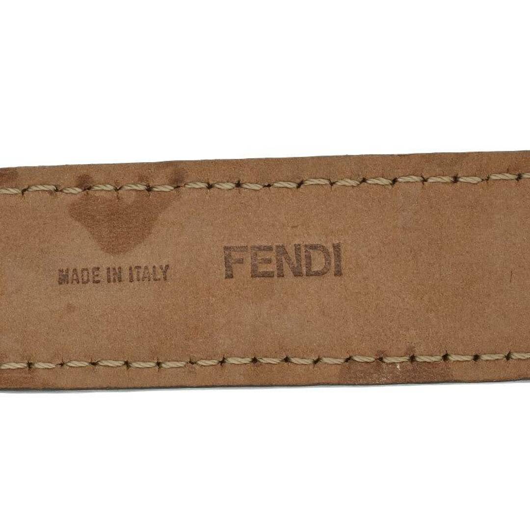 FENDI 2連ブレスレット レザー ダークブラウン