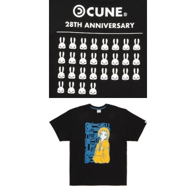 新品ステッカー付 cune キューン ガール 28周年記念 Tシャツ XL