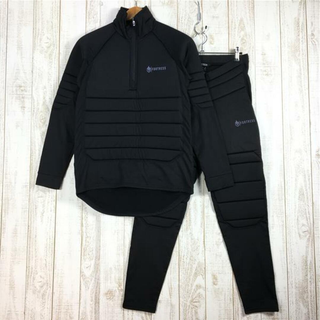 MENs M  フォートレス Fortress ベースプロ 1/4 ジップ BasePro 1/4 Zip + ベースプロ パンツ BasePro Pant 上下セット セットアップ 厳冬期 インサレーション ベースレイヤー ブラック系13cmわたり