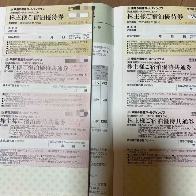 東急不動産ホールディングス　株主優待券 チケットの優待券/割引券(その他)の商品写真