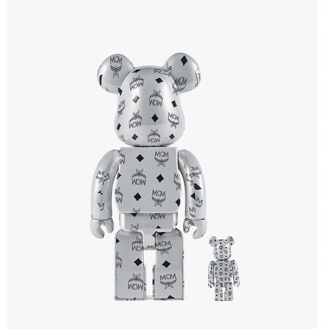 BE@RBRICK MCM WHITE CHROME 100％ & 400％