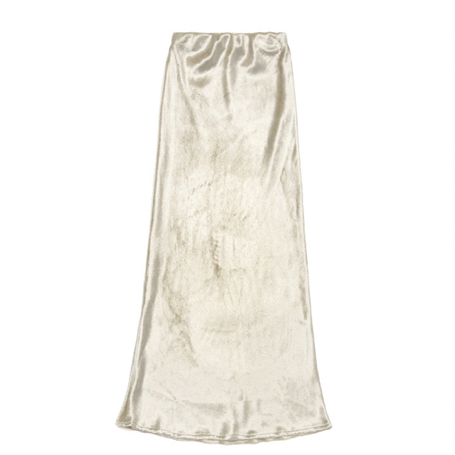 enof velvet long skirt white size L
