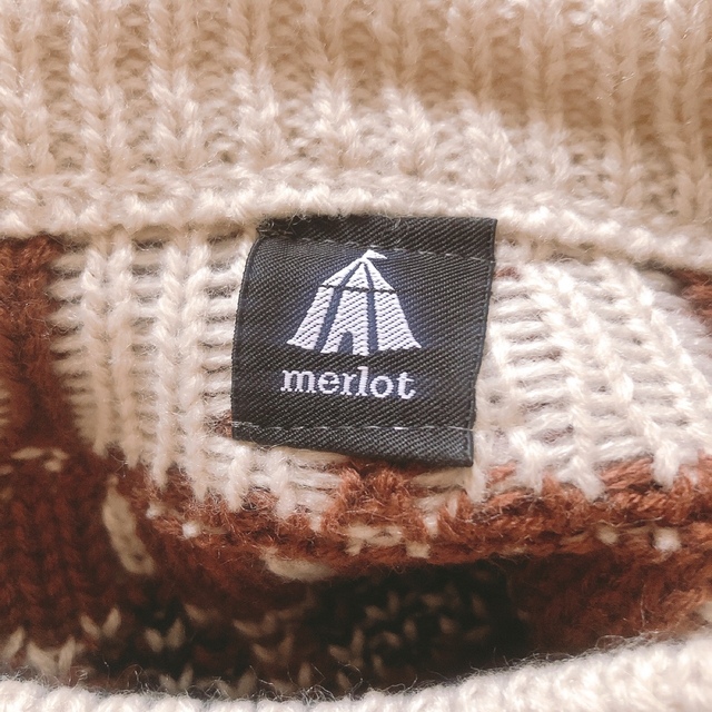 merlot(メルロー)のMerlot ノルディックパンダ柄ニットプルオーバー2437 レディースのトップス(ニット/セーター)の商品写真