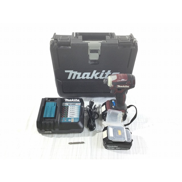 Makita(マキタ)の☆中古品☆ makita マキタ 18V 充電式インパクトドライバ TD172DGX AR 赤/オーセンティックレッド バッテリー2個 充電器 ケース 63049 自動車/バイクのバイク(工具)の商品写真