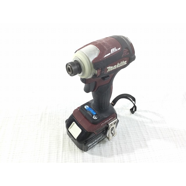 Makita(マキタ)の☆中古品☆ makita マキタ 18V 充電式インパクトドライバ TD172DGX AR 赤/オーセンティックレッド バッテリー2個 充電器 ケース 63049 自動車/バイクのバイク(工具)の商品写真