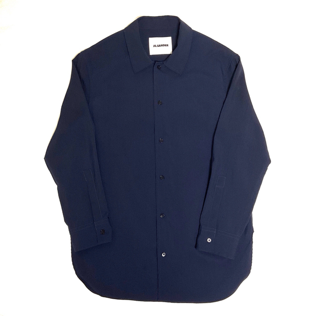 JIL SANDER ジルサンダー WOOL SHIRT 38 NAVY 商品の状態 割引クーポン