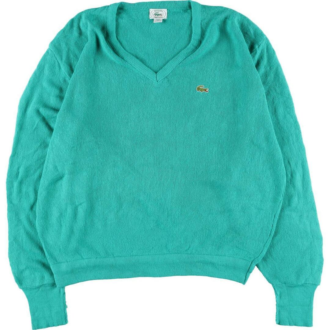 LACOSTE - 古着 80年代 ラコステ LACOSTE Vネック アクリルニット