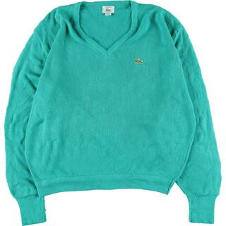 ラコステ(LACOSTE)の古着 80年代 ラコステ LACOSTE Vネック アクリルニットセーター USA製 メンズXL ヴィンテージ /eaa296473(ニット/セーター)